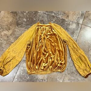 Free People Velvet Lace Top